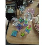 A selection of decorative prisms etc