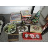 A selection of vintage tin boxes