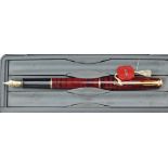 A Parker Sonnet fountain pen, laque red, 18k nib