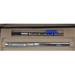 A Sheaffer Targa Slim rollerball, chrome