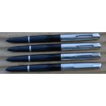 Four Parker 51 fountain pens