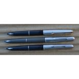 Three Parker 61 fountain pens