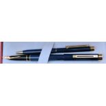 A Sheaffer targa fountain pen and ballpoint, 1036 blue ronce