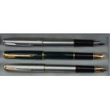 Three Parker Sonnet fountain pens