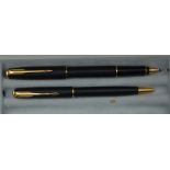 A Parker Sonnet roller ball and ballpoint, matt black