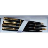 A Waterman fountain pen, rollerball, ballpoint and pencil, uninked