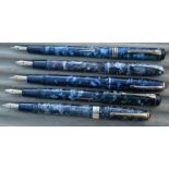 Five Conway Stewart fountain pens, a 60, 286, 45, 388 and 28