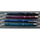 Four Parker Victory fountain pens