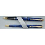 A Parker Sonnet fountain pen and ballpoint, laque midnight blue