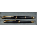 A Parker Ellipse rollerball and ballpoint, black