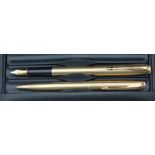 A Parker Sonnet fountain pen and ballpoint, gold plated