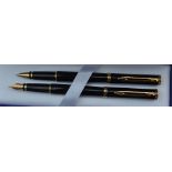 A Waterman Laureat fountain pen and ballpoint