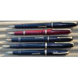 Five Conway Stewart fountain pens, two x 15, a Shorthand, 103 and 84