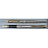 A parker 75 sterling silver fountain pen and ballpoint