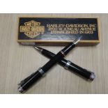 A Harley-Davidson Inc fountain pen and ballpoint pen boxed set, manufactured by Waterman