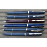 Six Sheaffer fountain pens, three cartridge fill and three touchdown