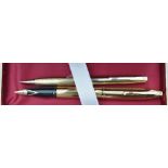 A Sheaffer Imperial fountain pen and pencil, gold plated