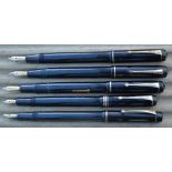 Five Conway Stewart fountain pens, a 388, three 286 and another