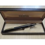 A Sheaffer Targa 1003 fountain pen, matt black, 14k nib, boxed