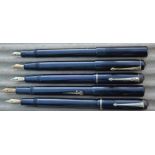 Five Conway Stewart fountain pens, two 226, a 286, Scribe 330 and 206