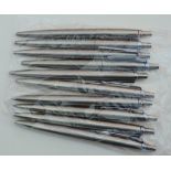 Ten Parker Jotter stainless steel ballpoint pens