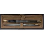 A Parker 75 sterling silver fountain pen and ballpoint