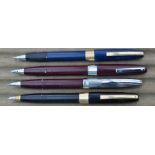 Four Sheaffer Imperial fountain pens, touchdown fill