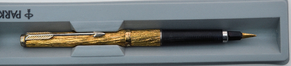 A parker 180 fountain pen, ecosse, gold plated