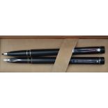 A Sheaffer Targa fountain pen and rollerball, 1003 matt black