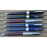 Six Sheaffer Imperial fountain pens, cartridge fill