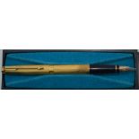 A Parker 75 fountain pen, gold filled, Godron