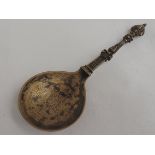 A Swedish silver gilt spoon having extensive decoration, Sweden 1901, C G Hallberg