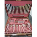 An 81 piece canteen of silver cutlery by Elkington & Co (8 place setting) having reeded decoration