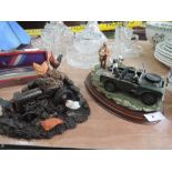 A Country Artists study 'Landrover New Friends' and a similar resin study