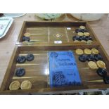 A vintage backgammon and draughts set