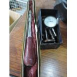 A vintage Yankee No130A ratchet screwdriver, boxed and Mercer dial guage