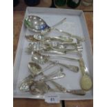 A tray of flatware