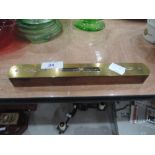 An E Preston and sons brass and treen spirit level