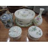 A selection of ceramics including Wedgwood Avebury, Mirabelle, Minton and Royal Stafford