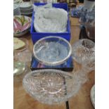 A selection of glassware including Mayfair Bohemia lead crystal bowl etc