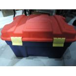 A plastic storage box