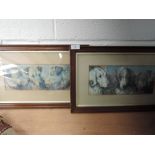 Two dog prints terriers and spaniels