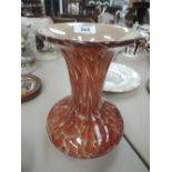 A modern art glass vase of Athena, brown mottled design, indistinctly etched stern to base