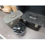 Three vintage vanity cases including Travelaine luggage
