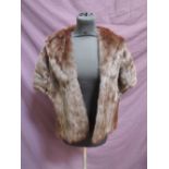 A vintage dark brown mink evening stole of traditional style