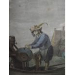 Three coloured engravings, 19th century after David Teniers, Gerard Douw and Gabriel, Le Romouleur