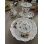A selection of Spode trinkets in the floral Trapnell pattern and a Hammersley posy vase