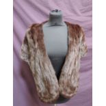 A vintage dark brown mink evening stole of traditional style