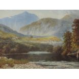 A pair of oil paintings E Williams, North Wales landscapes, 19th century, signed, each 9'x13'