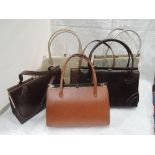 Six vintage hand bags of various colours and designs including Ackery, Golden Arrow, Jonelle etc